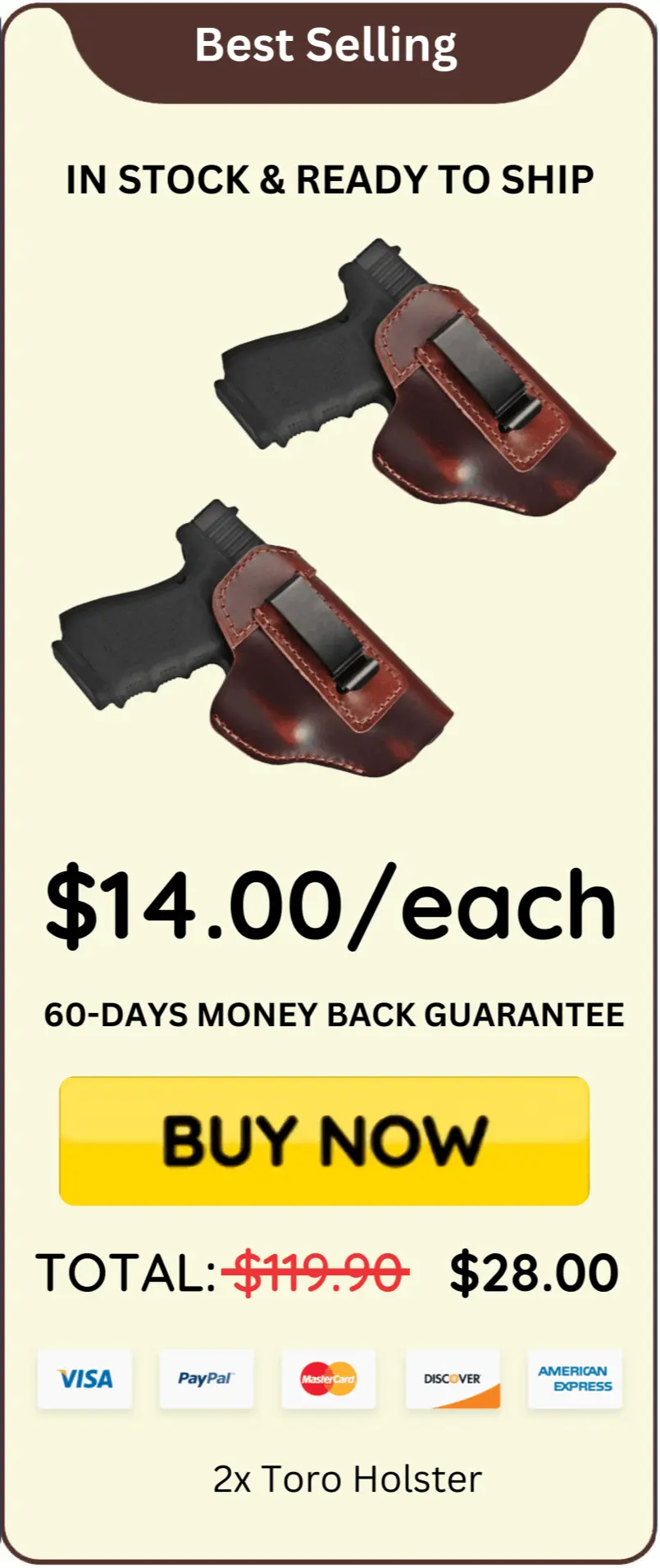 Toro Holster offer price
